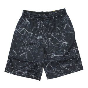 Spalding Black Marble Drawstring Neoprene Stretch Basketball Running Shorts sz M